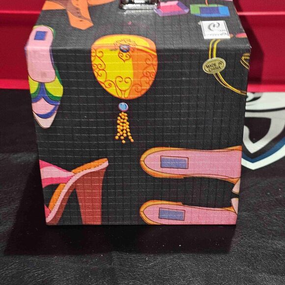 NEW Caboodles Black Multicolor Locking Cosmetic Organizer Case 5x5x5 - Picture 8 of 8